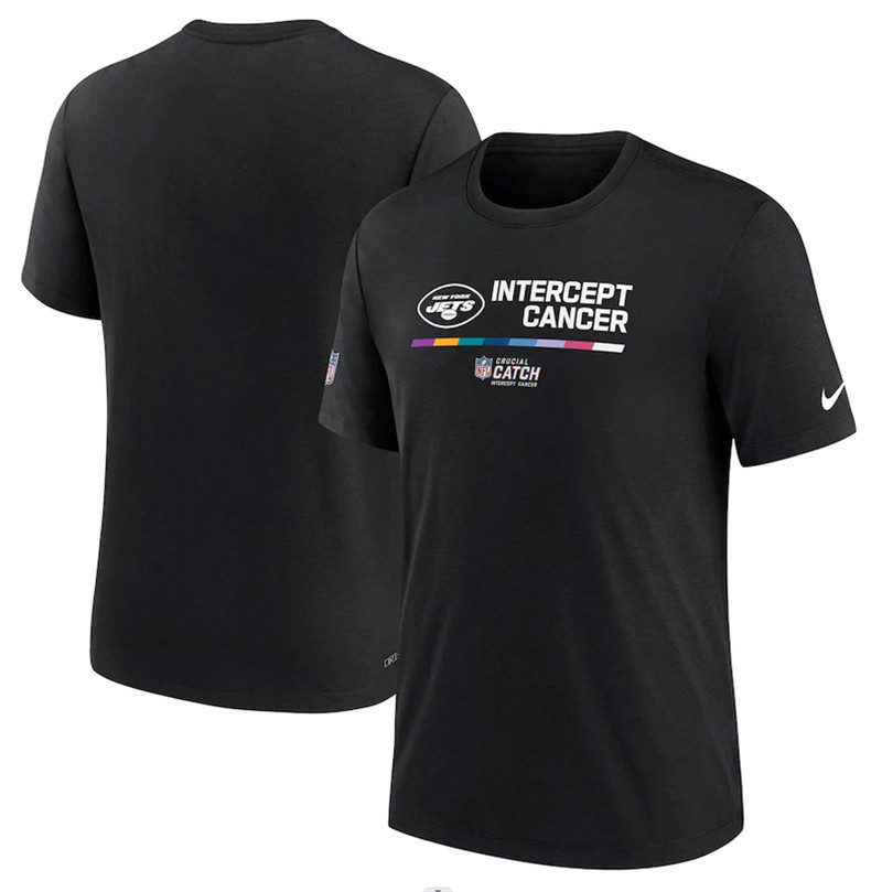 New York Jets Nike 2022 NFL Crucial Catch Performance T Shirt Black