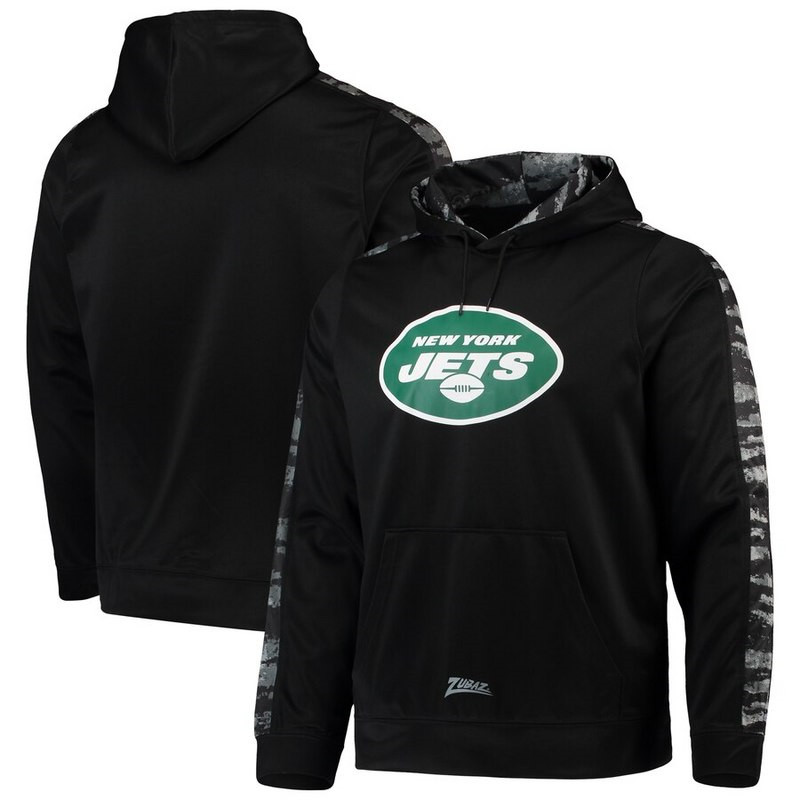 New York Jets Zubaz Tonal Oxide Pullover Hoodie Black