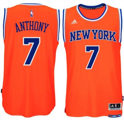 New York Knicks #7 Carmelo Anthony 2014 15 New Swingman Alternate Orange Jersey