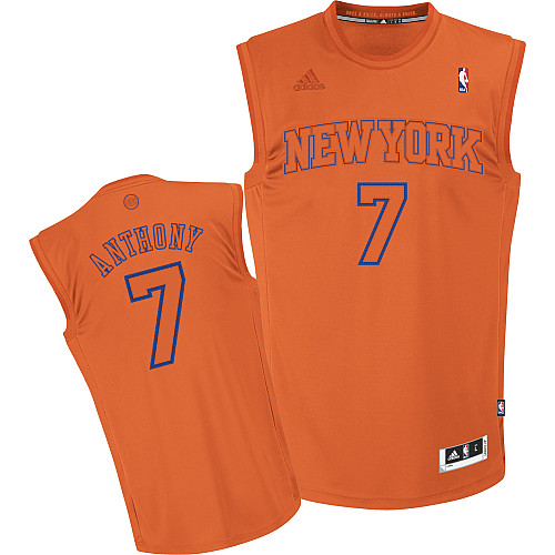New York Knicks 7 Carmelo Anthony Christmas Day Big Color Fashion Orange Jersey