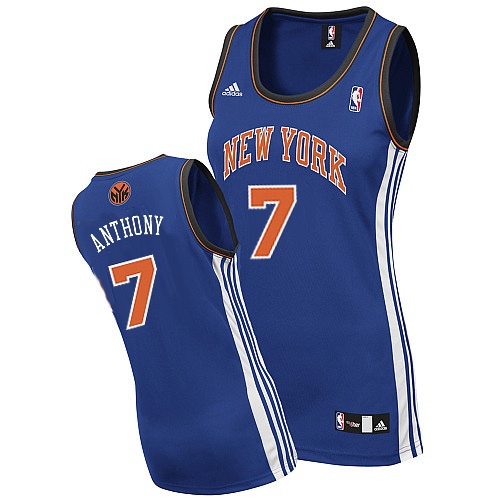 New York Knicks 7 Carmelo Anthony Women Swingman Blue Jersey