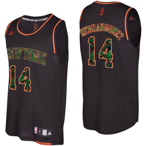 New York Knicks Willy Hernangomez Camo Fashion Swingman Black Jersey