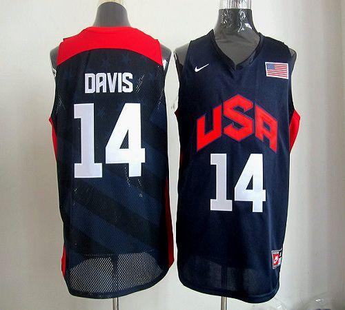  2012 Olympics Team USA #14 Anthony Davis Dark Blue Stitched NBA Jersey