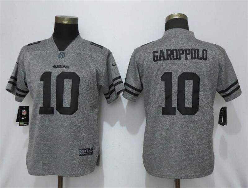 Nike 49ers 10 Jimmy Garoppolo Gray Gridiron Gray Women Vapor Untouchable Limited Jersey