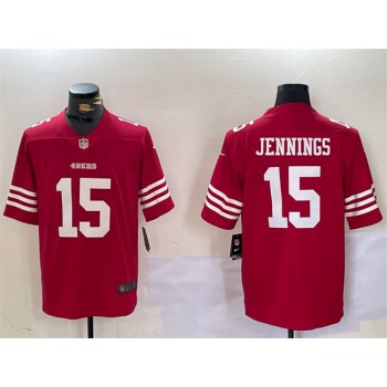 Nike 49ers 15 Jauan Jennings Red Vapor Untouchable Limited Jersey
