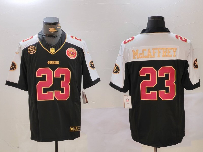 Nike 49ers 23 Christian McCaffrey Black Gold Color Rush Vapor Untouchable Limited Jersey