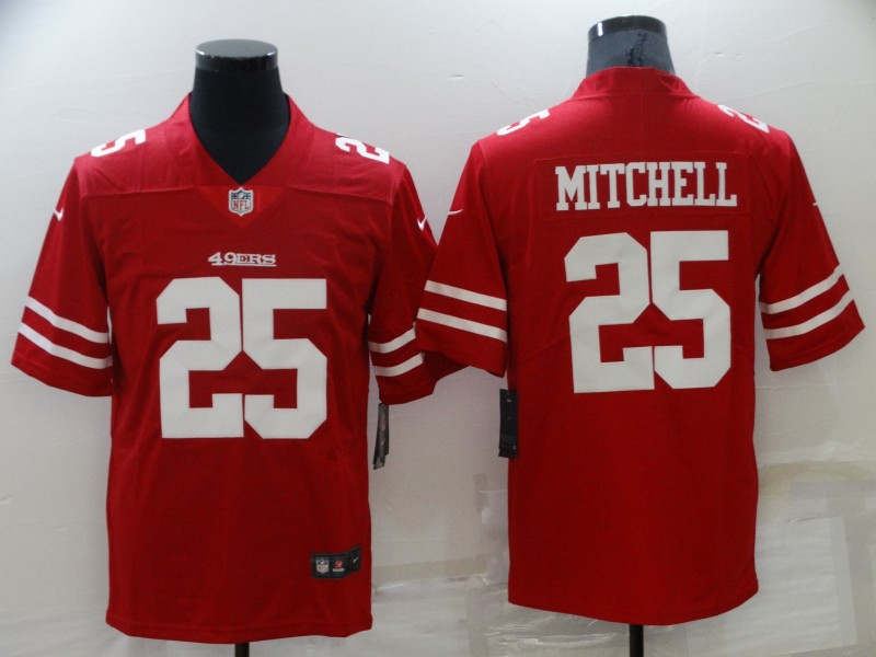 Nike 49ers 25 Elijah Mitchell Red Vapor Limited Jersey