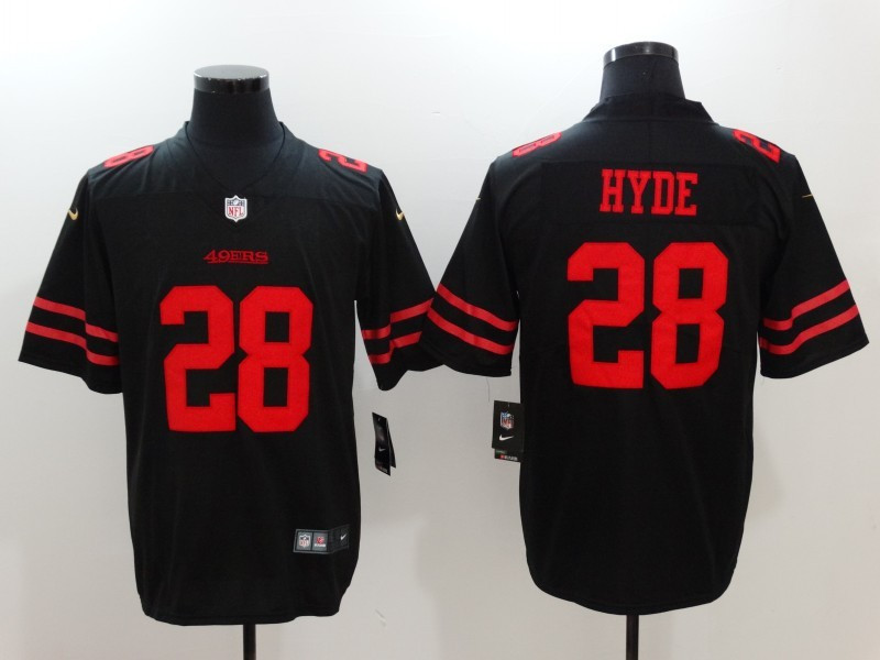 49ers 28 Carlos Hyde Black Vapor Untouchable Limited Jersey