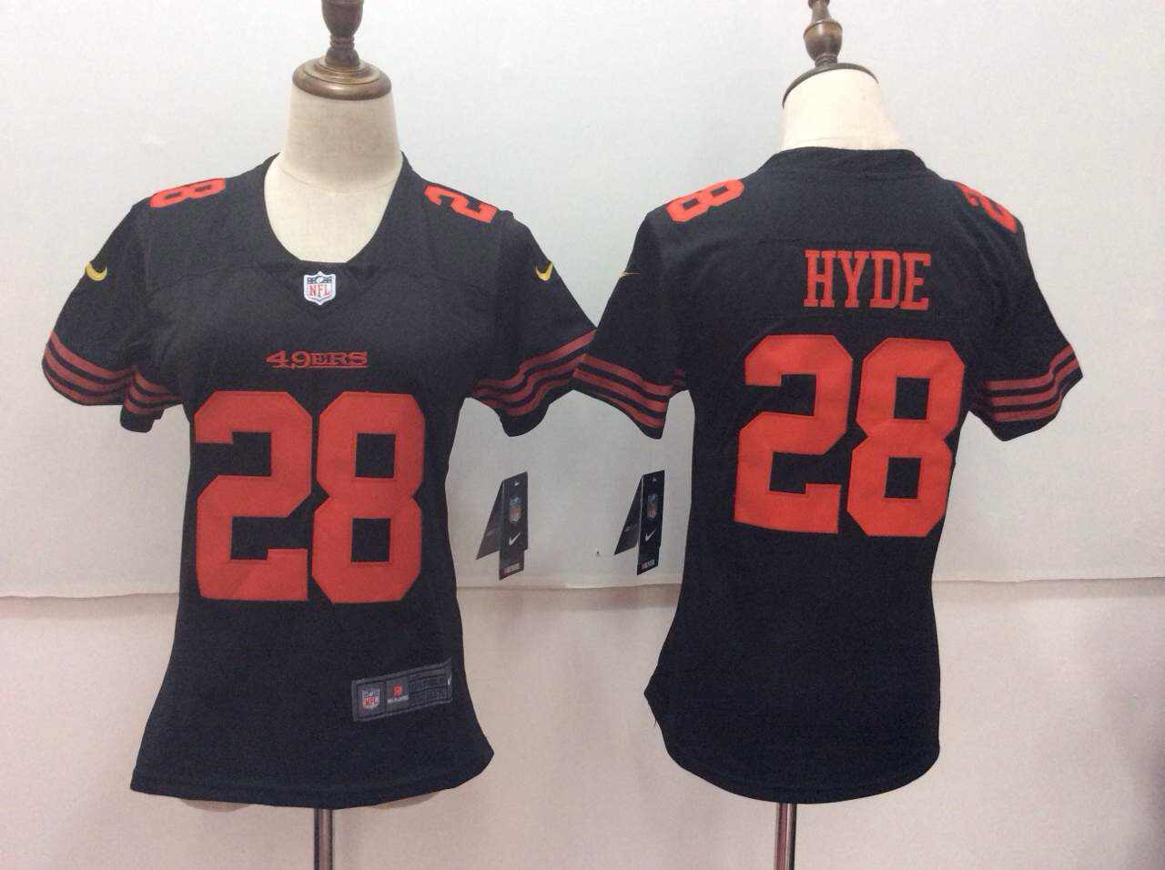  49ers 28 Carlos Hyde Women Vapor Untouchable Player Limited Jersey