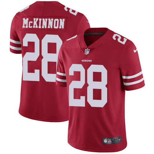  49ers 28 Jerick McKinnon Red Vapor Untouchable Limited Jersey