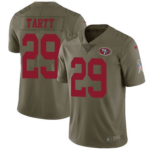  49ers 29 Jaquiski Tartt Olive Salute To Service Limited Jersey