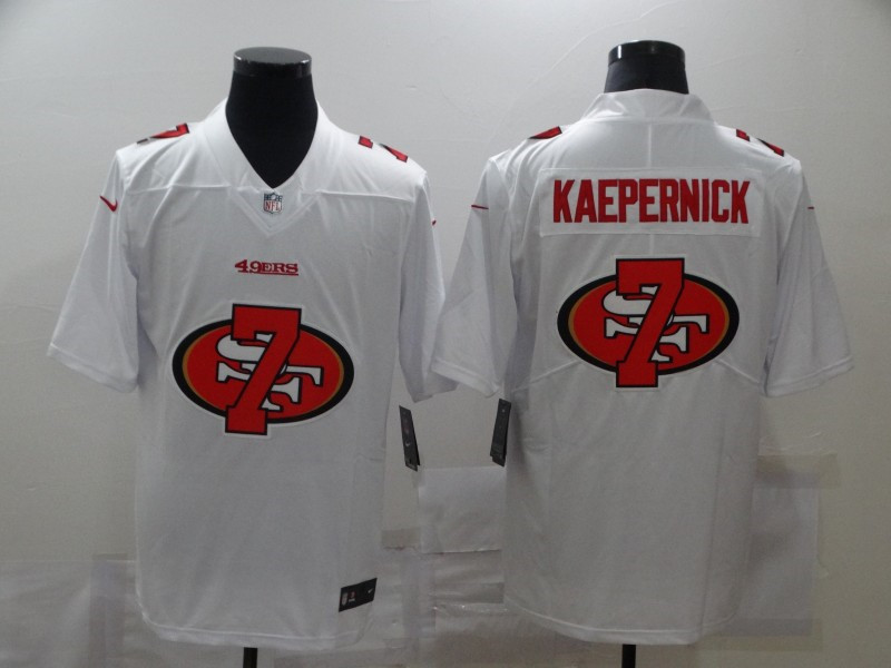 Nike 49ers 7 Colin Kaepernick White Shadow Logo Limited Jersey