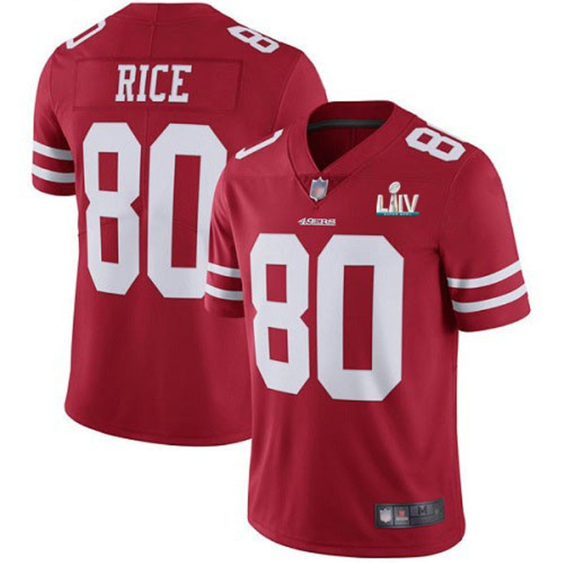 Nike 49ers 80 Jerry Rice Red 2020 Super Bowl LIV Vapor Untouchable Limited Jersey