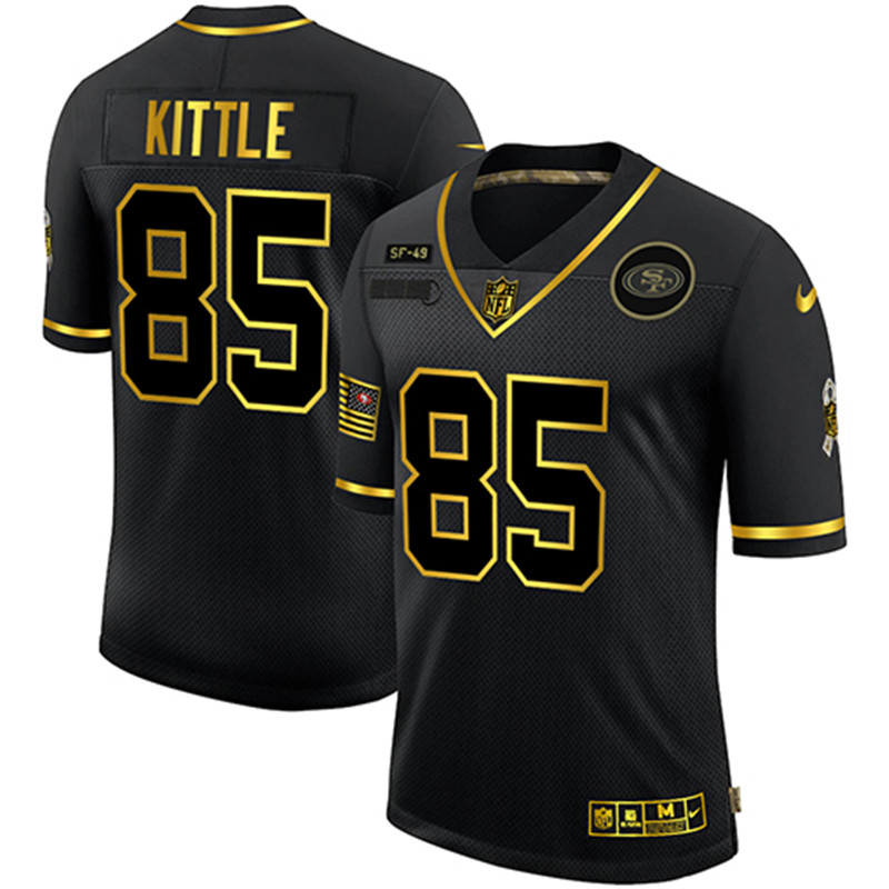 Nike 49ers 85 George Kittle Black Gold 2020 Salute To Service Limited Jersey