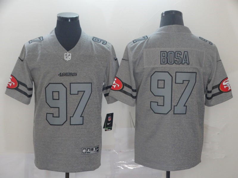 Nike 49ers 97 Nick Bosa 2019 Gray Gridiron Gray Vapor Untouchable Limited Jersey