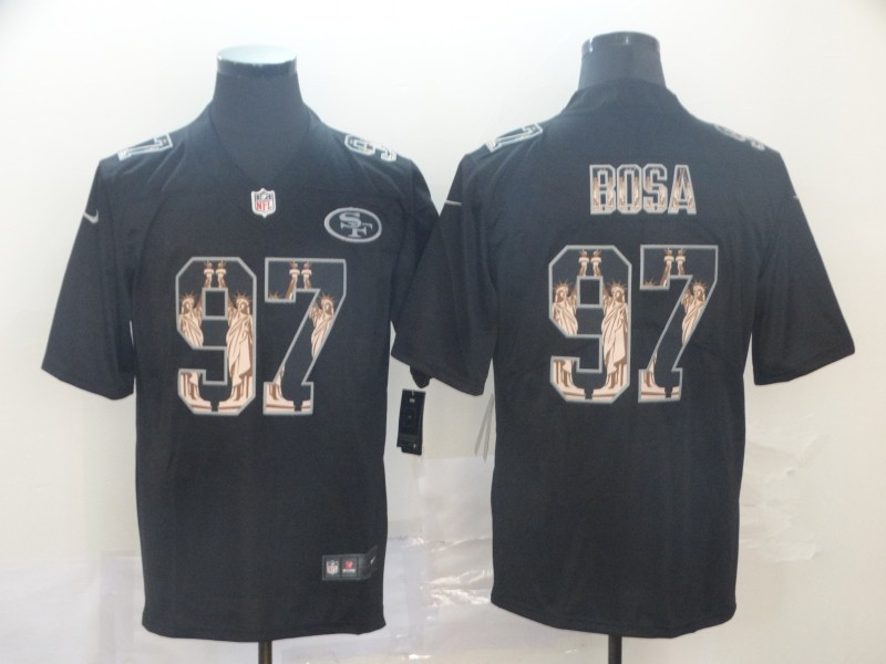 Nike 49ers 97 Nick Bosa Black Statue of Liberty Limited Jersey