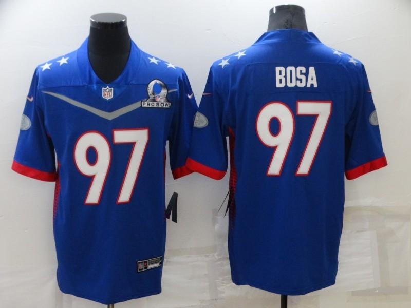 Nike 49ers 97 Nick Bosa Blue 2022 NFC Pro Bowl Limited Jersey