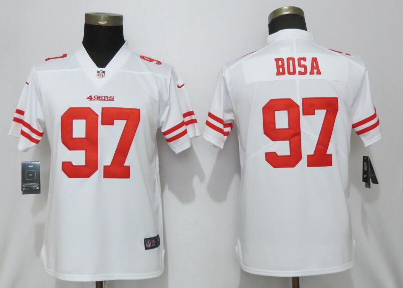 Nike 49ers 97 Nick Bosa White Women 2019 NFL Draft First Round Pick Vapor Untouchable Limited Jersey