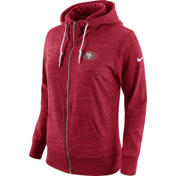  49ers Fresh Logo Red Women's Full Zip Hoodie