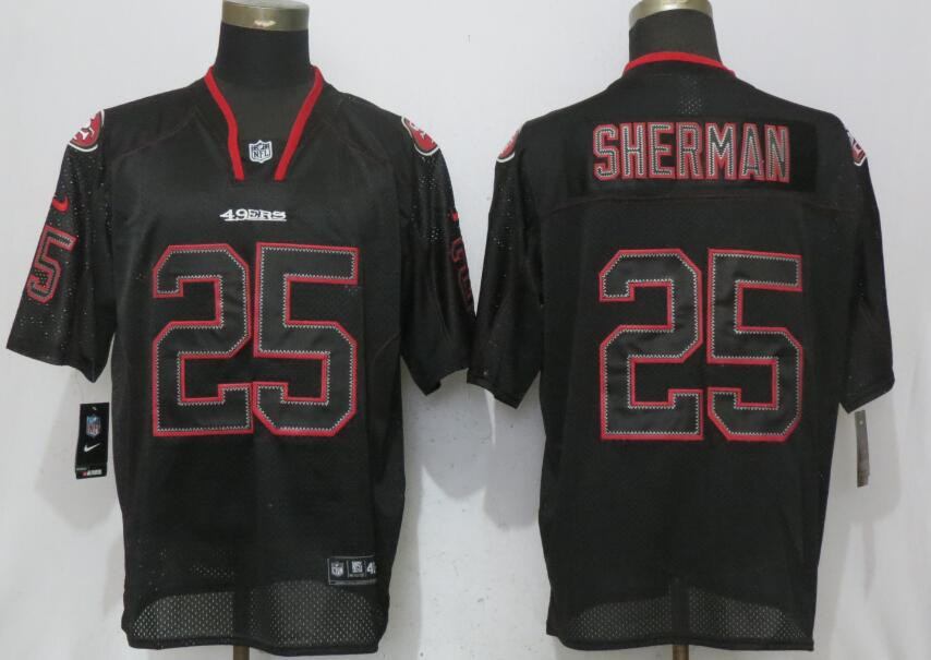  49ers Richard Sherman Black Lights Out Elite Jersey