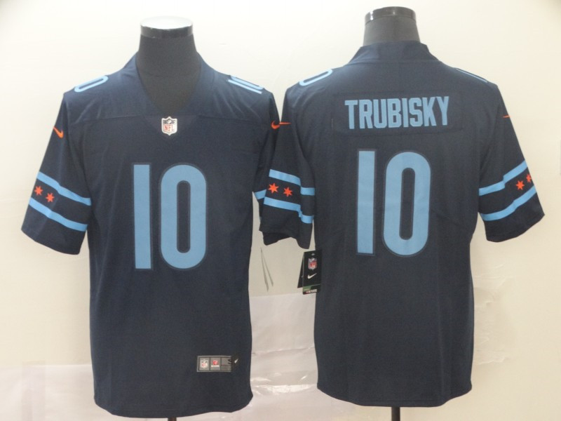 Nike Bears 10 Mitchell Trubisky Black City Edition Vapor Untouchable Limited Jersey