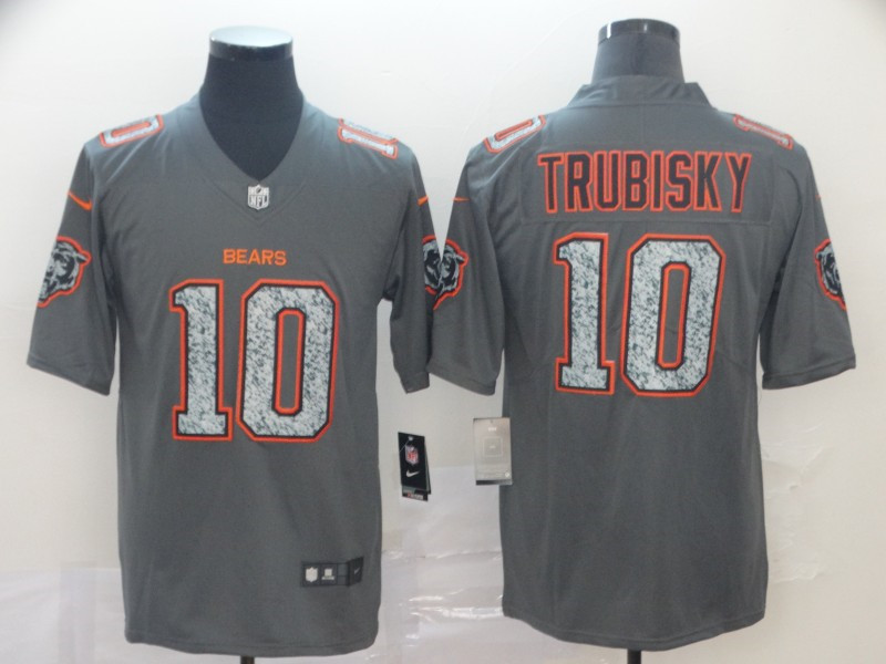 Nike Bears 10 Mitchell Trubisky Gray Camo Vapor Untouchable Limited Jersey