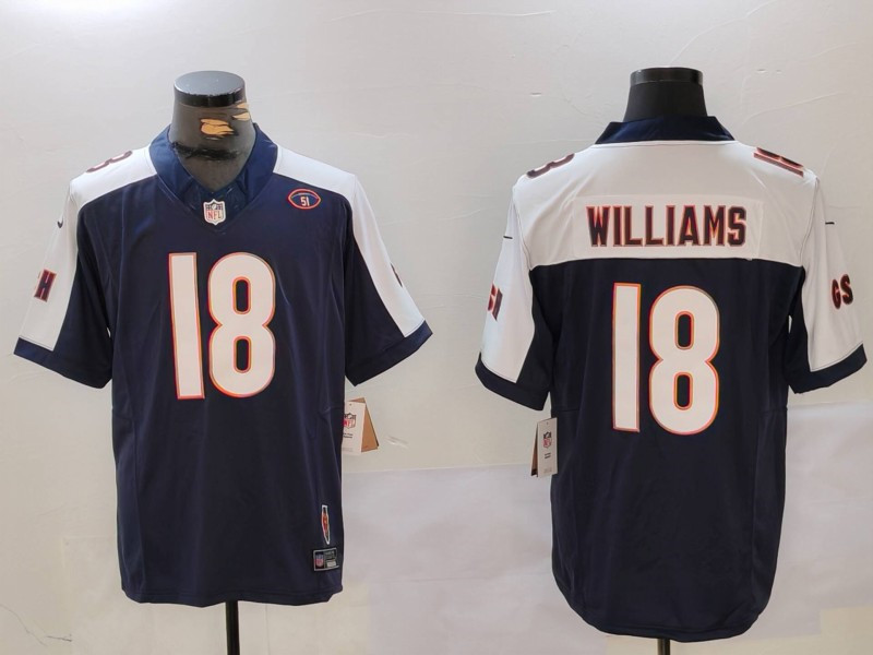 Nike Bears 18 Williams Blue Thanksgiving Vapor Untouchable Limited Jersey