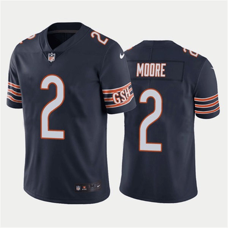 Nike Bears 2 DJ Moore Navy Vapor Untouchable Limited Jersey