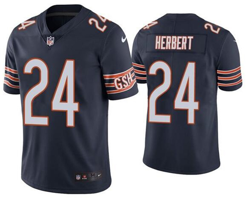 Nike Bears 24 Khalil Herbert Navy Vapor Untouchable Limited Jersey