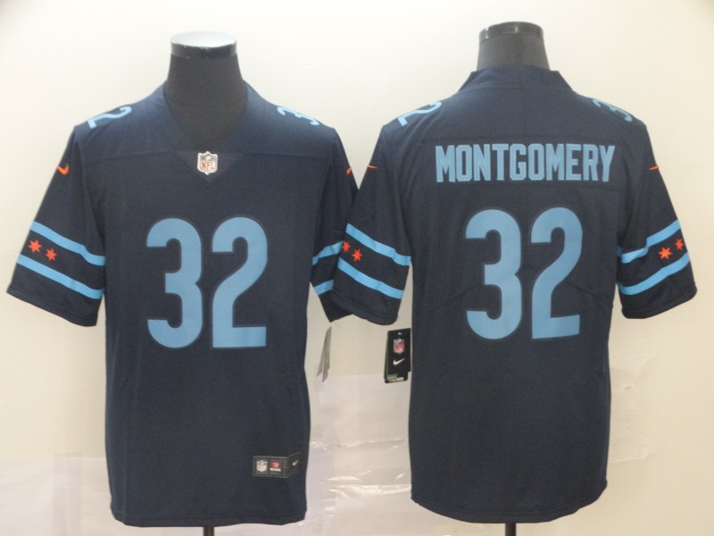 Nike Bears 32 David Montgomery Navy City Edition Vapor Untouchable Limited Jersey