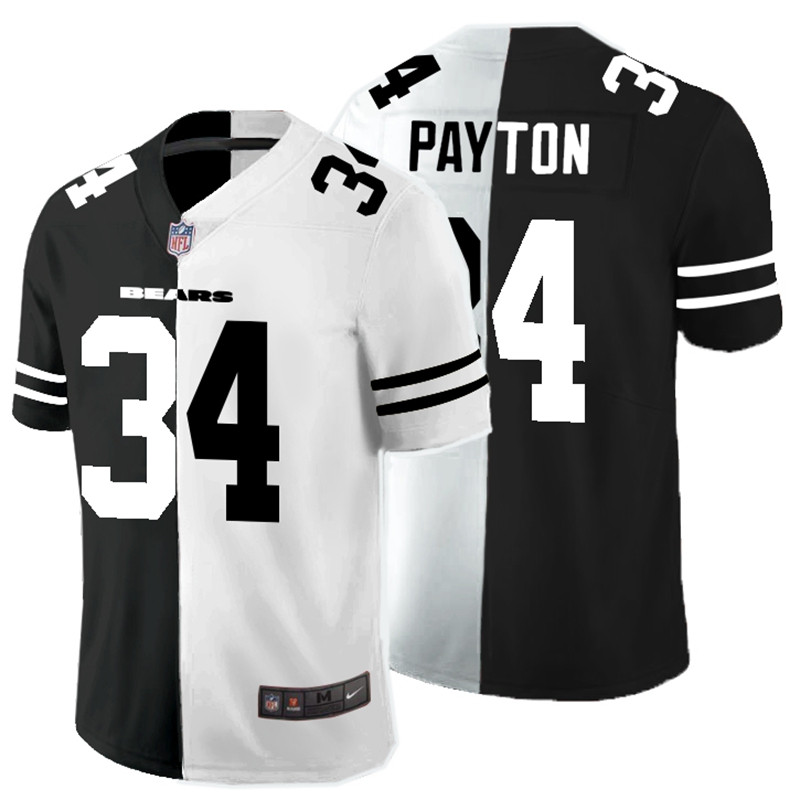 Nike Bears 34 Walter Payton Black And White Split Vapor Untouchable Limited Jersey