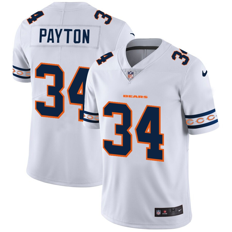 Nike Bears 34 Walter Payton White Team Logos Fashion Vapor Limited Jersey