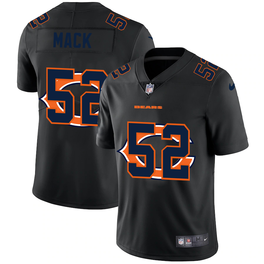 Nike Bears 52 Khalil Mack Black Shadow Logo Limited Jersey