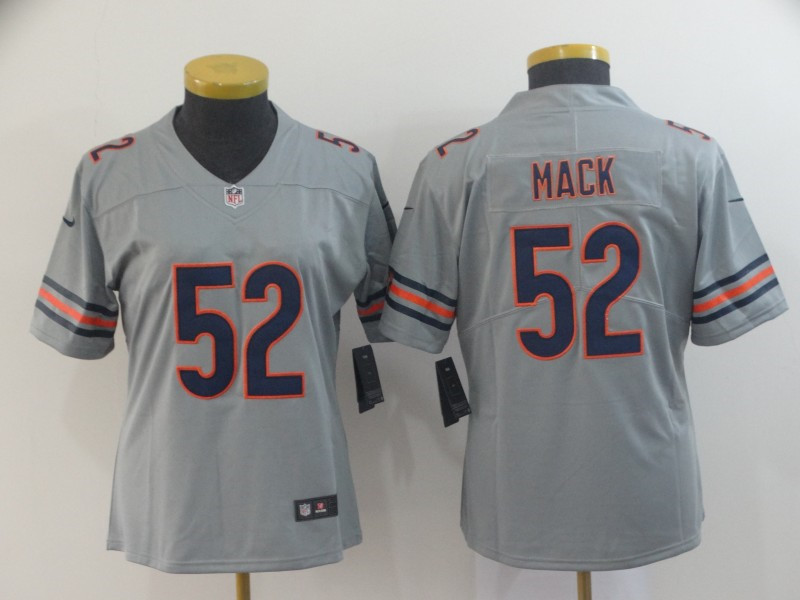 Nike Bears 52 Khalil Mack Gray Women Inverted Legend Limited Jersey