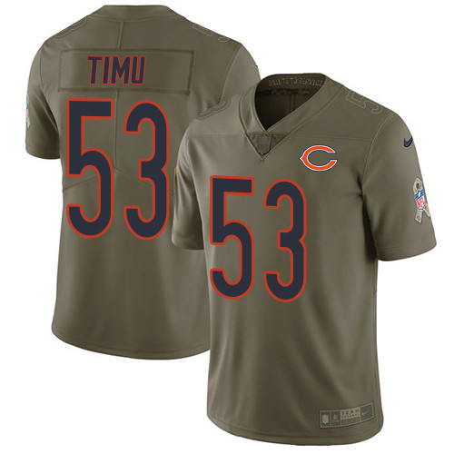  Bears 53 John Timu Olive Salute To Service Limited Jersey