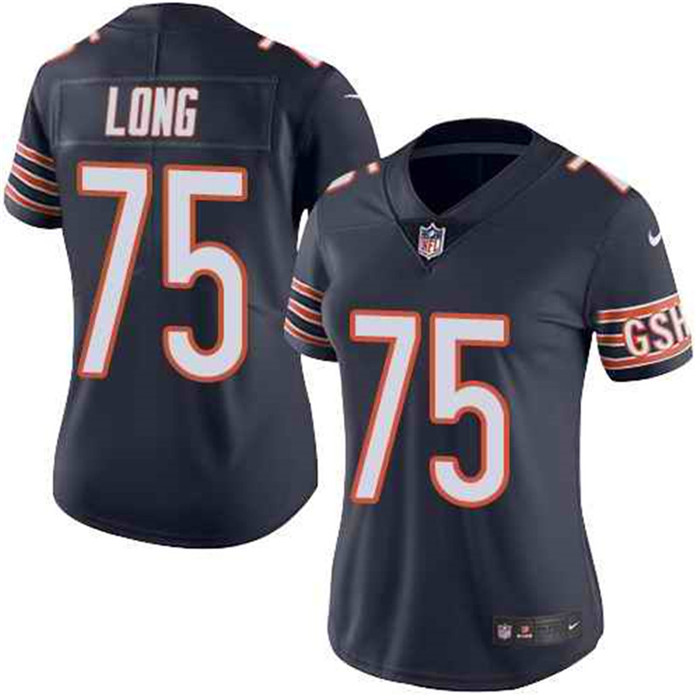  Bears 75 Kyle Long Navy Women Vapor Untouchable Limited Jersey