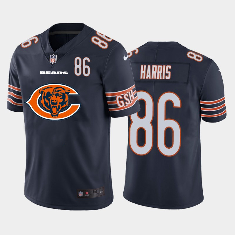 Nike Bears 86 Demetrius Harris Navy Team Big Logo Number Vapor Untouchable Limited Jersey