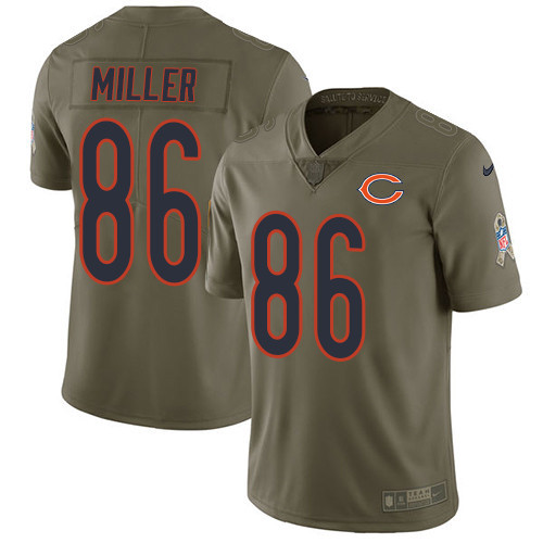  Bears 86 Zach Miller Olive Salute To Service Limited Jersey