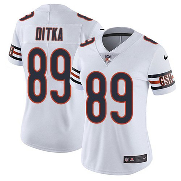  Bears 89 Mike Ditka White Women Vapor Untouchable Limited Jersey