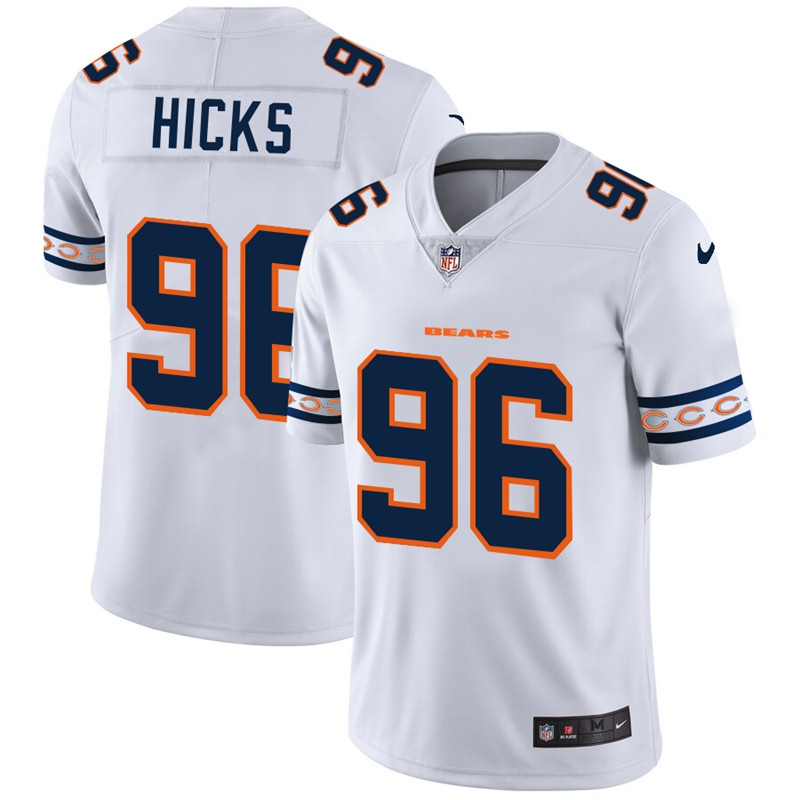 Nike Bears 96 Akiem Hicks White Team Logos Fashion Vapor Limited Jersey