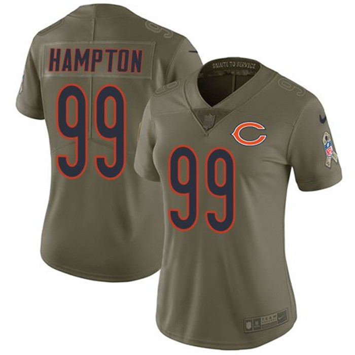  Bears 99 Dan Hampton Olive Women Salute To Service Limited Jersey