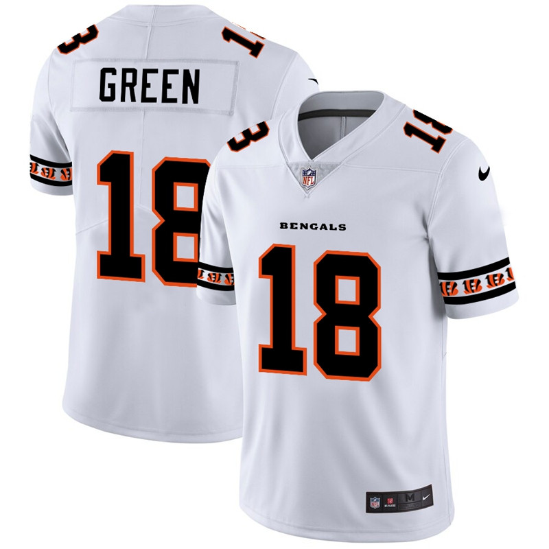 Nike Bengals 18 A.J. Green White Team Logos Fashion Vapor Limited Jersey