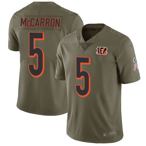  Bengals 5 AJ McCarron Olive Salute To Service Limited Jersey