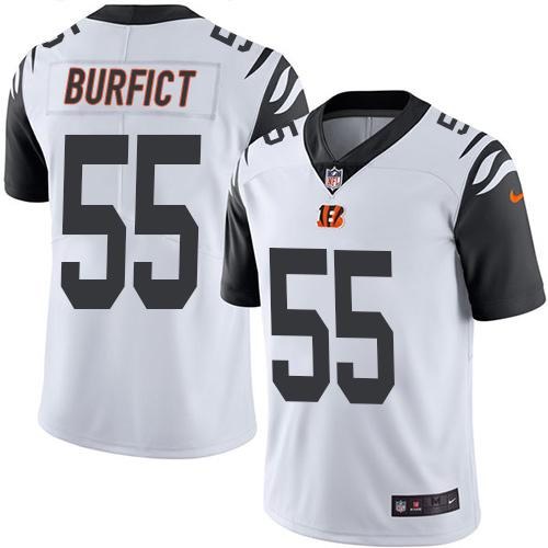  Bengals 55 Vontaze Burfict White Color Rush Limited Jersey