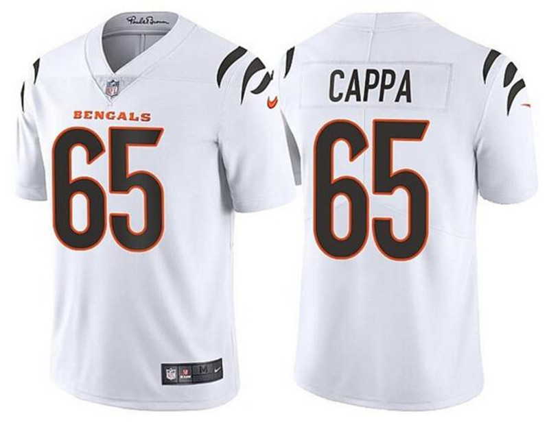 Nike Bengals 65 Alex Cappa White Vapor Limited Jersey