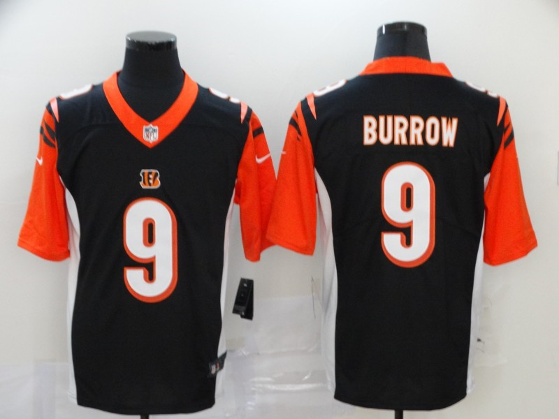 Nike Bengals 9 Joe Burrow Black Black 2020 NFL Draft First Round Pick Vapor Untouchable Limited Jersey