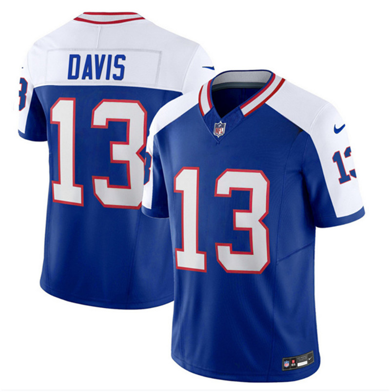 Nike Bills 13 Gabe Davis Blue White Throwback Vapor F.U.S.E. Limited Jersey