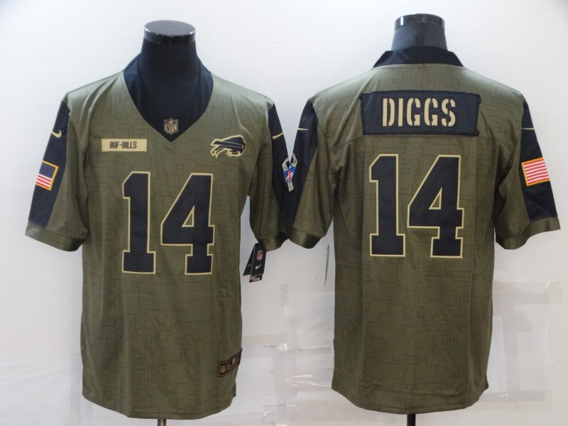 Nike Bills 14 Stefon Diggs Olive 2021 Salute To Service Limited Jersey