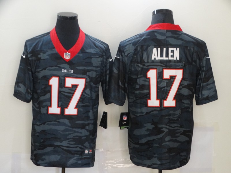 Nike Bills 17 Josh Allen Black Camo Limited Jersey