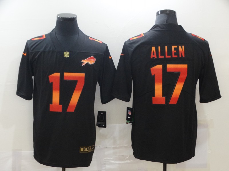 Nike Bills 17 Josh Allen Black Colorful Fashion Limited Jersey